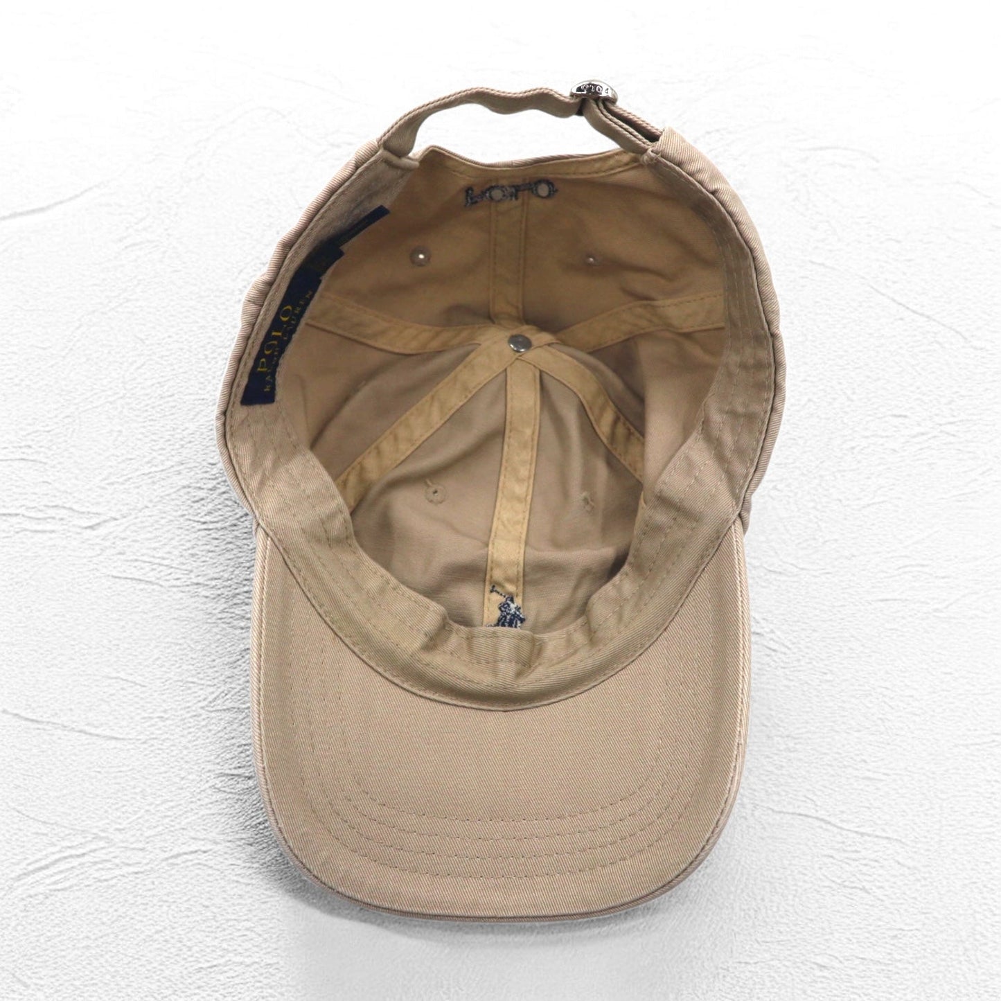 POLO RALPH LAUREN 6パネルキャップ FREE ベルト ベージュ コットン スモールポニー刺繍