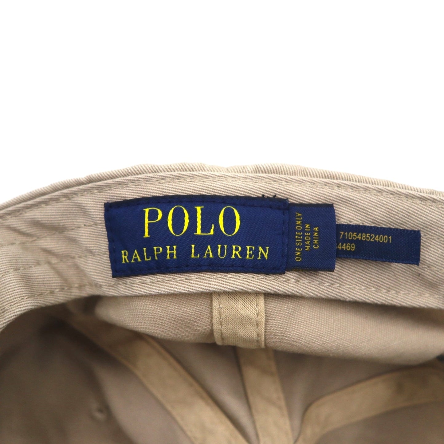 POLO RALPH LAUREN 6パネルキャップ FREE ベルト ベージュ コットン スモールポニー刺繍