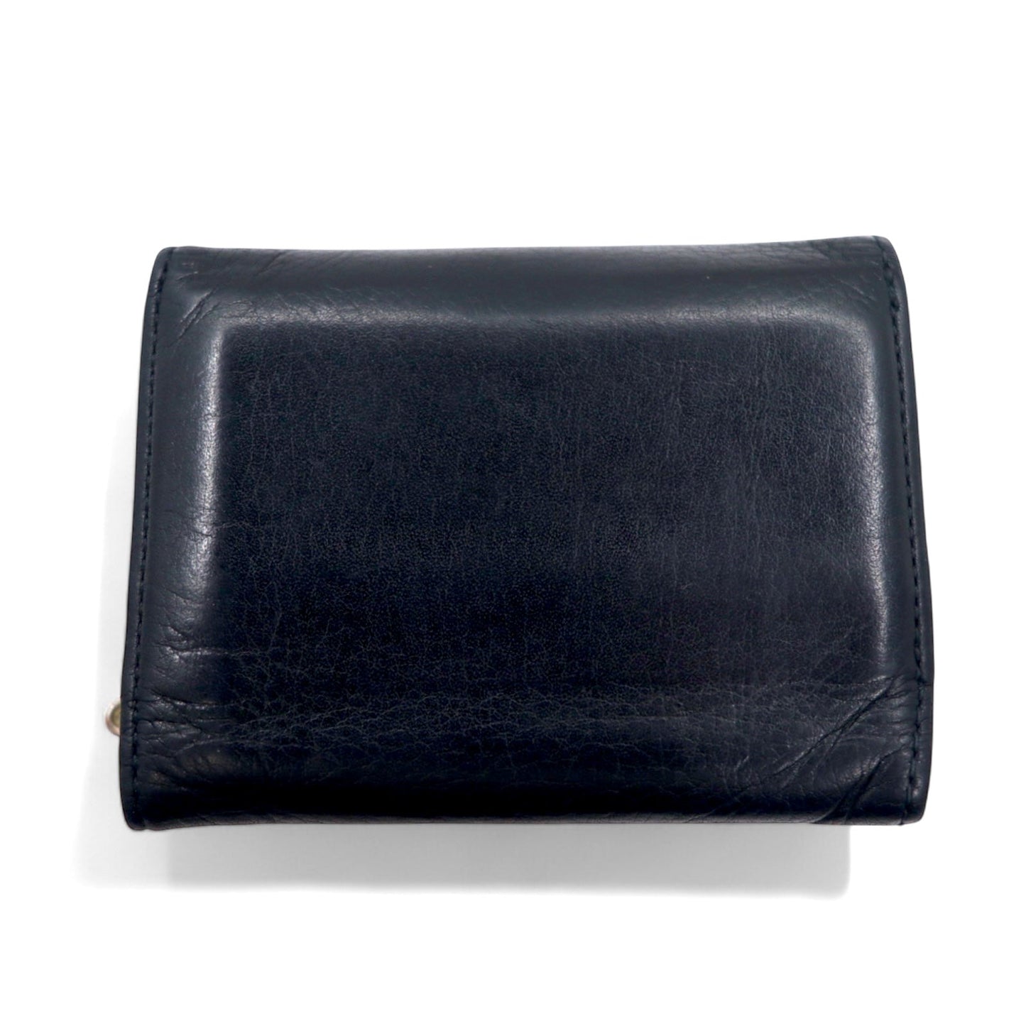 DIGAWEL 3つ折り財布 ミニウォレット ブラック レザー 箔押し THREE FOLD PURSE