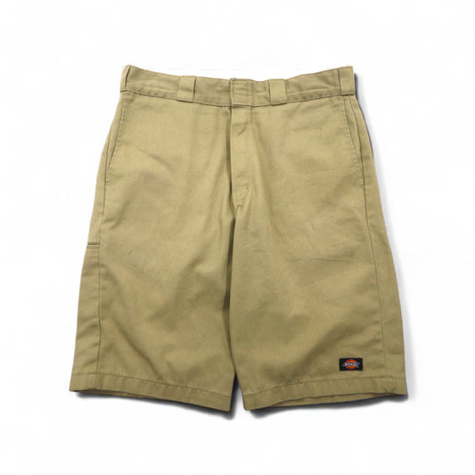 Dickies リラックスフィット RELAXED FIT T/Cツイル ショート ワークパンツ ハーフパンツ L ベージュ WR640 メキシコ製