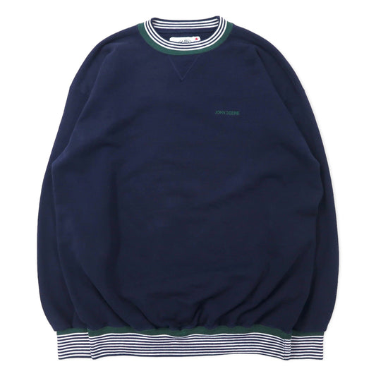 K-Products USA製 90年代 HEAVY WEIGHT リブライン スウェット XL ネイビー コットン