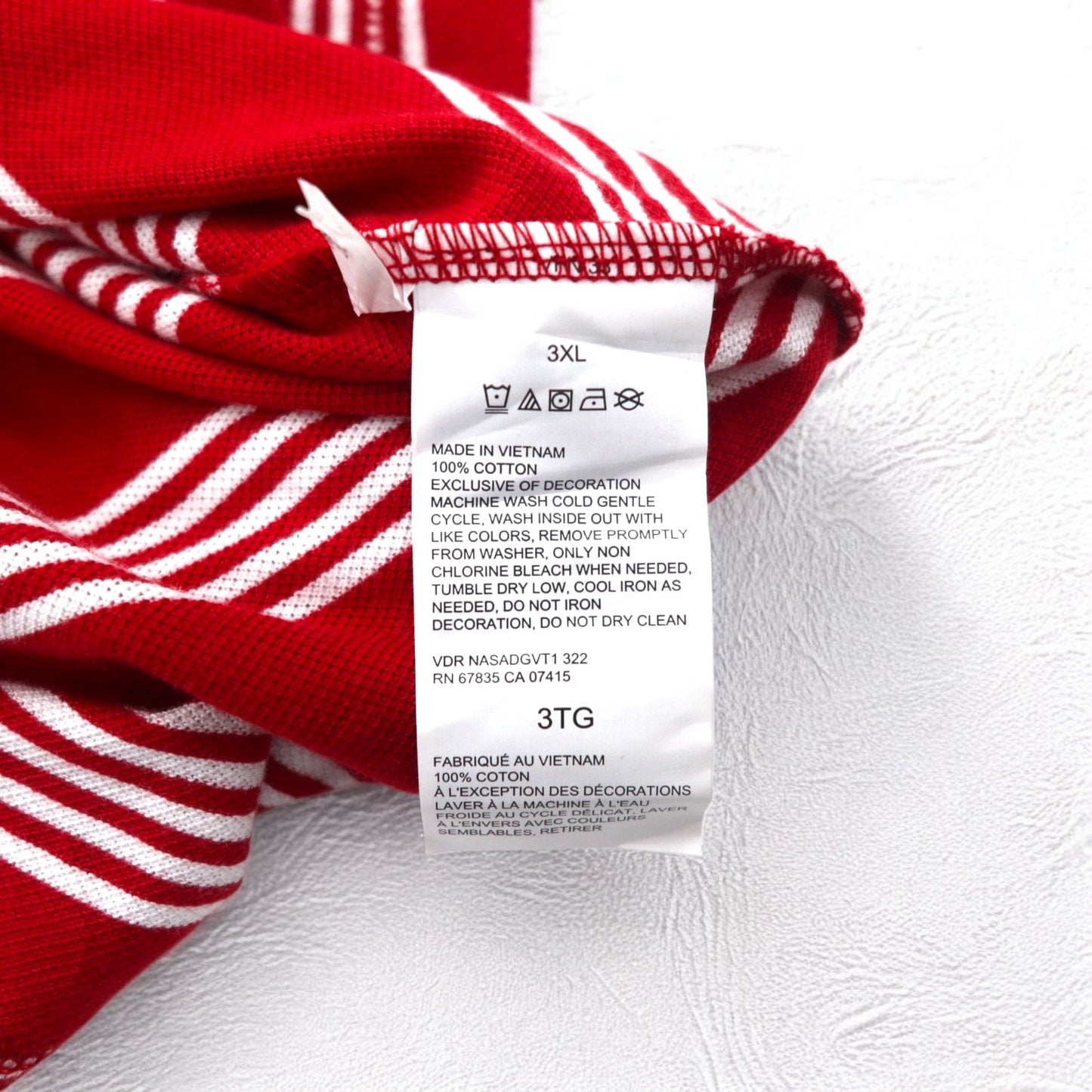 NAUTICA ビッグサイズ ボーダー ポロシャツ 3XL レッド コットン 鹿の子 ワンポイントロゴ刺繍 未使用品