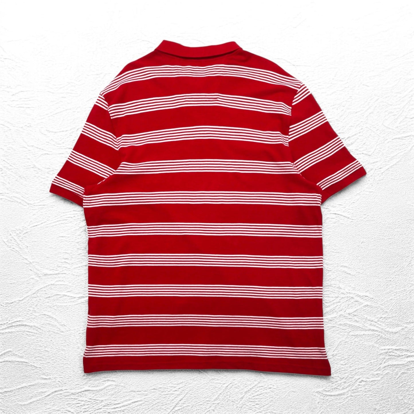 NAUTICA ビッグサイズ ボーダー ポロシャツ 3XL レッド コットン 鹿の子 ワンポイントロゴ刺繍 未使用品
