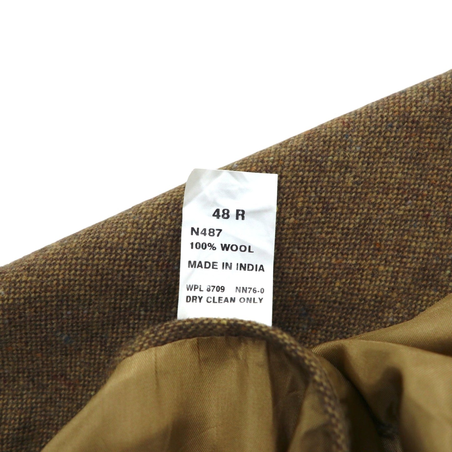 NAUTICA インド製 ツイード 2B テーラードジャケット ブレザー L ベージュ ウール