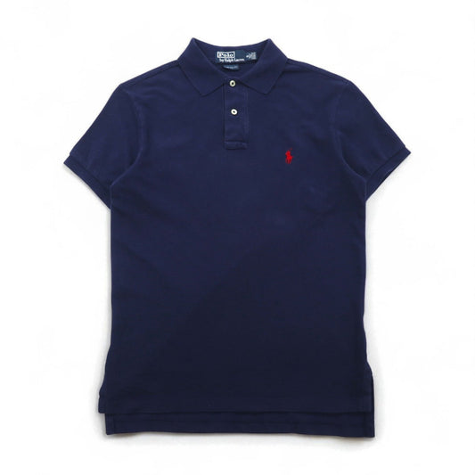Polo by Ralph Lauren 90年代 ポロシャツ S ネイビー コットン 鹿の子 スモールポニー刺繍