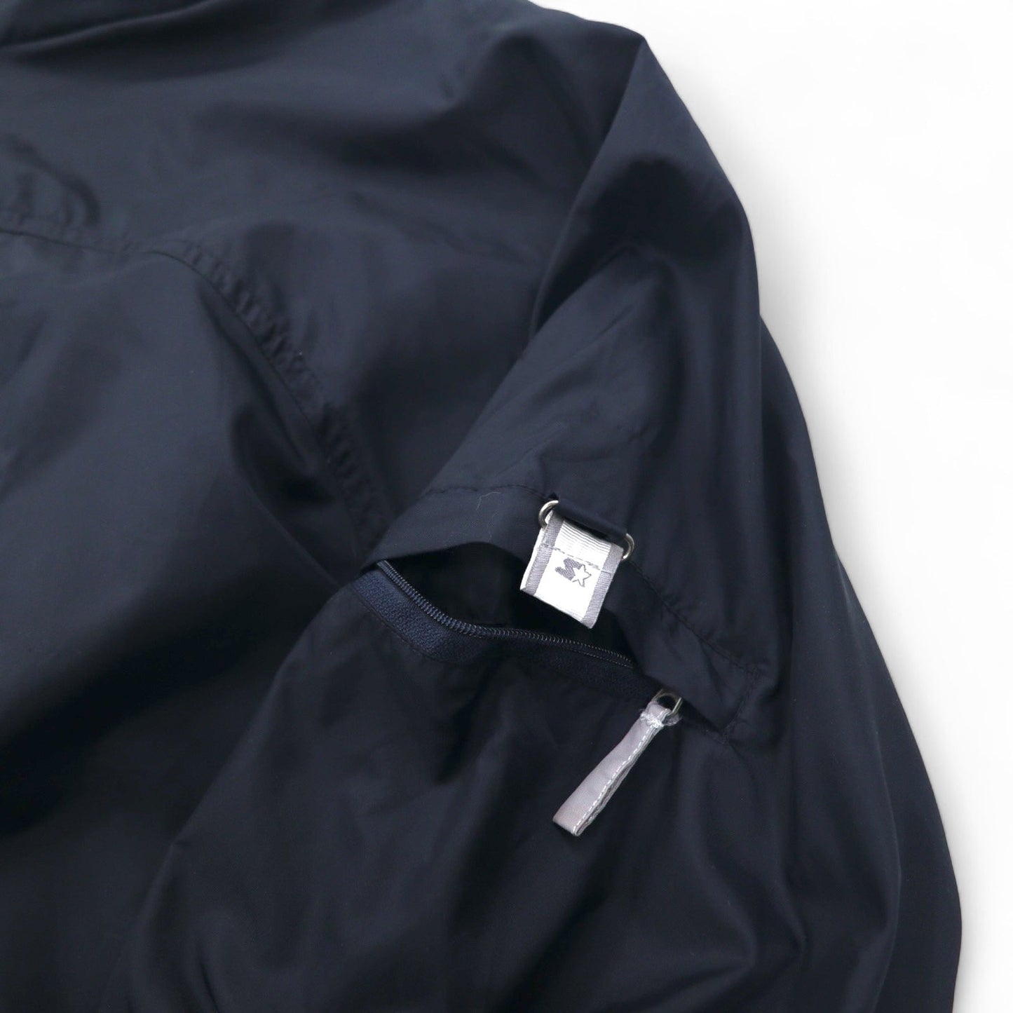 STARTER レイヤード アノラックパーカー ハーフジップ ナイロンジャケット L ブラック ワンポイントロゴ刺繍
