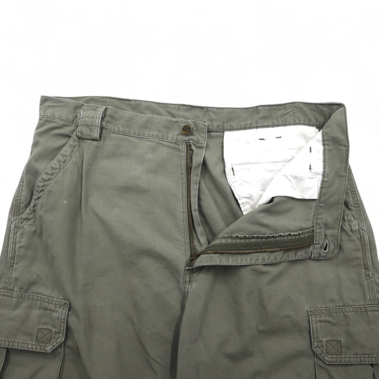 Carhartt 00年代 ダック地 ショート カーゴパンツ ハーフパンツ XL カーキ コットン B164