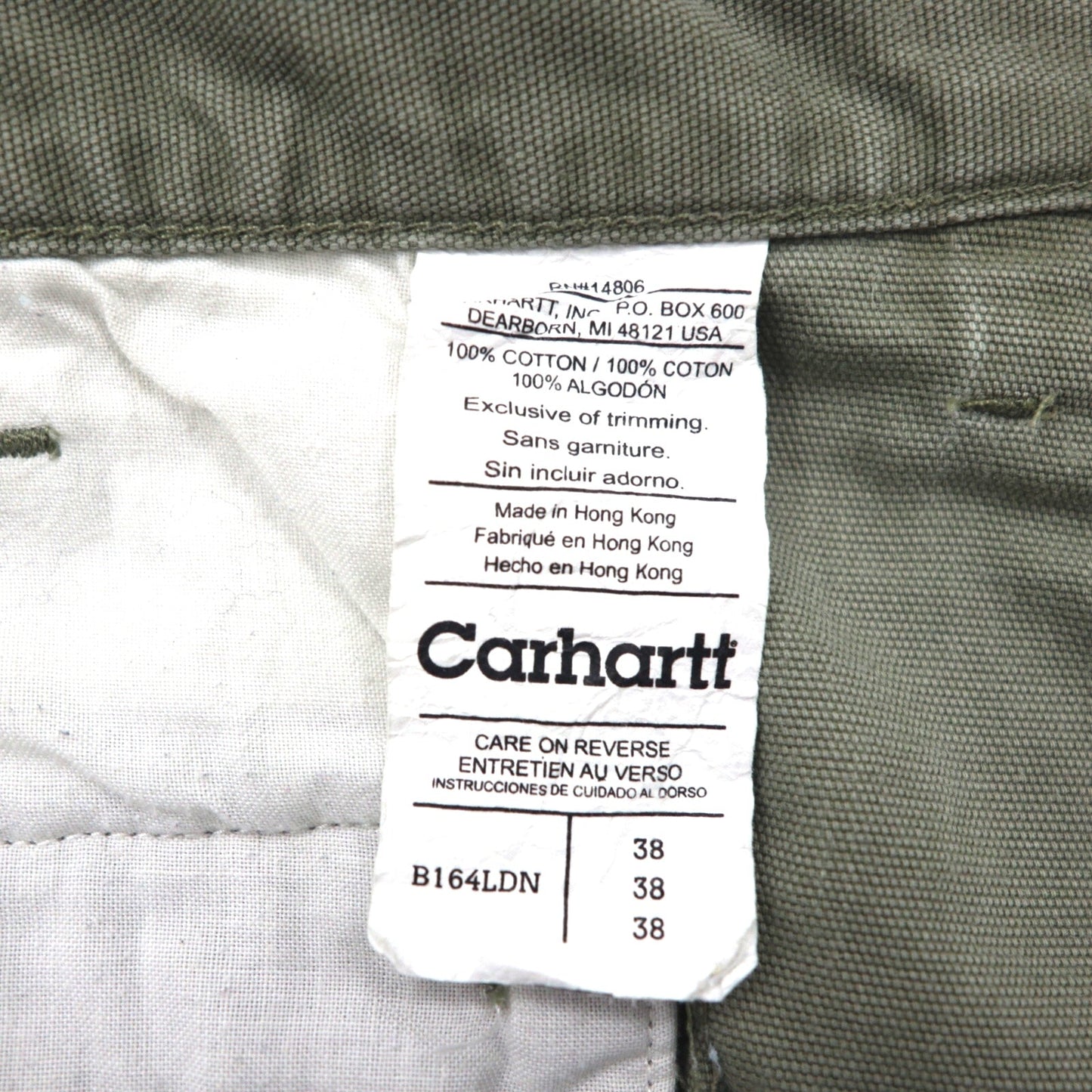 Carhartt 00年代 ダック地 ショート カーゴパンツ ハーフパンツ XL カーキ コットン B164