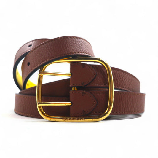 BURBERRY リバーシブル ダブルストラップ レザーベルト Lynton Reversible Double Strap Leather Belt 34/85 シボ革 2連 ITPARPEL9BOL 現行 イタリア製