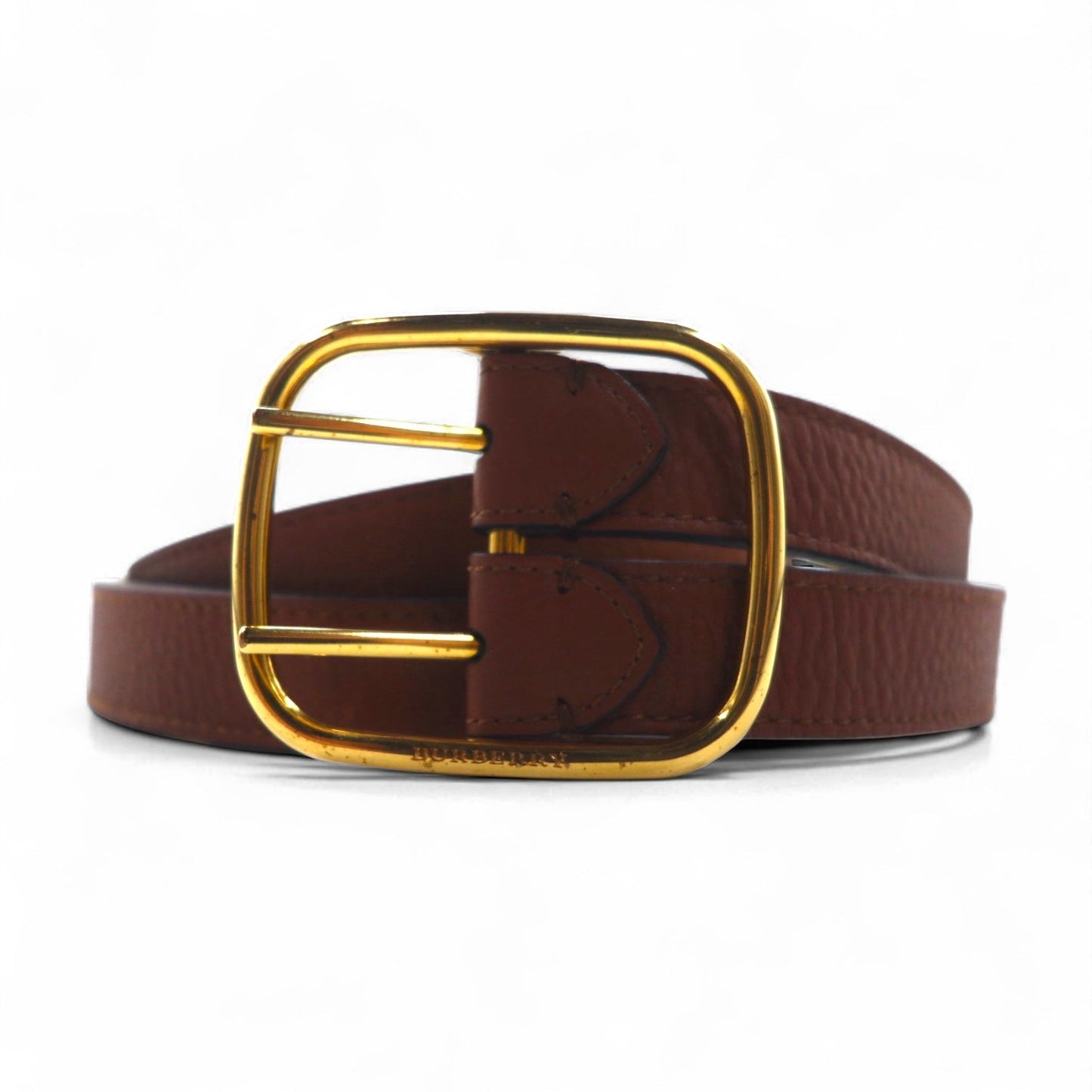 BURBERRY リバーシブル ダブルストラップ レザーベルト Lynton Reversible Double Strap Leather Belt 34/85 シボ革 2連 ITPARPEL9BOL 現行 イタリア製