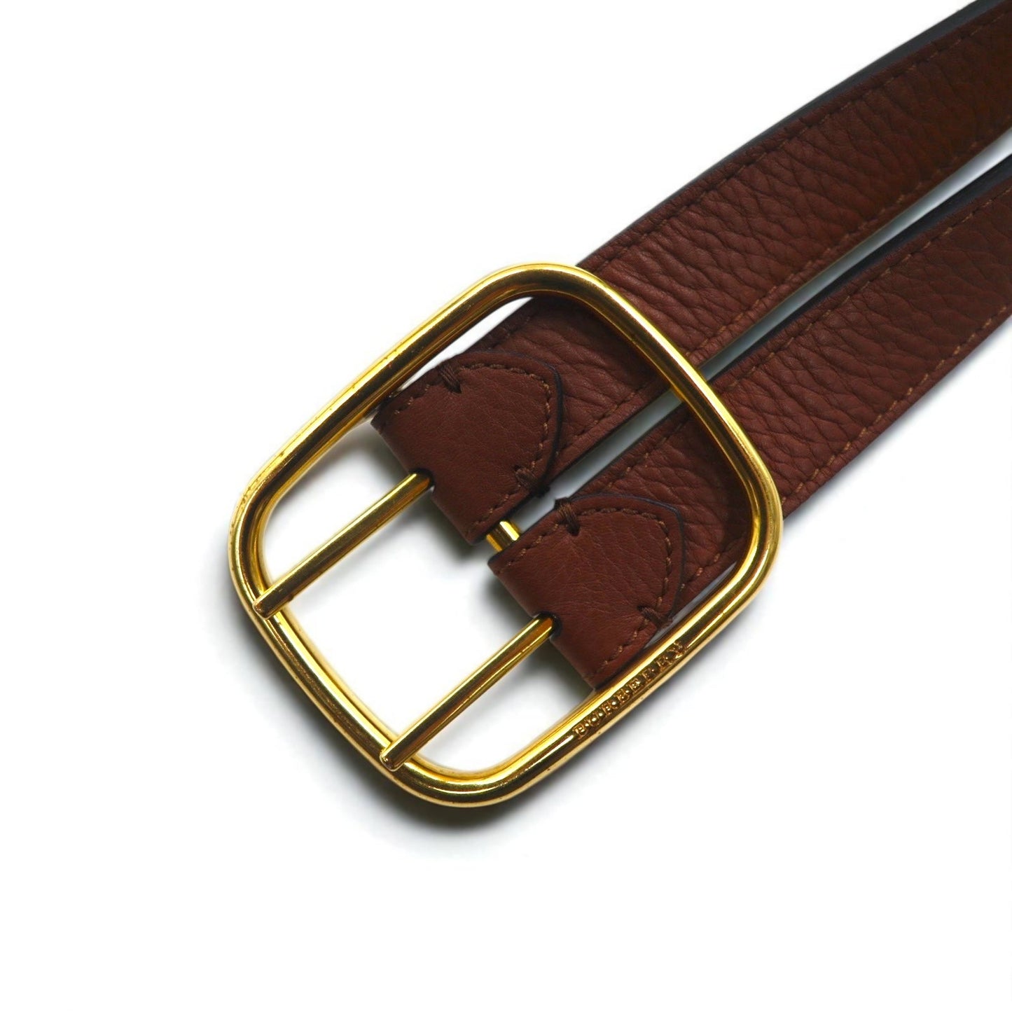 BURBERRY リバーシブル ダブルストラップ レザーベルト Lynton Reversible Double Strap Leather Belt 34/85 シボ革 2連 ITPARPEL9BOL 現行 イタリア製
