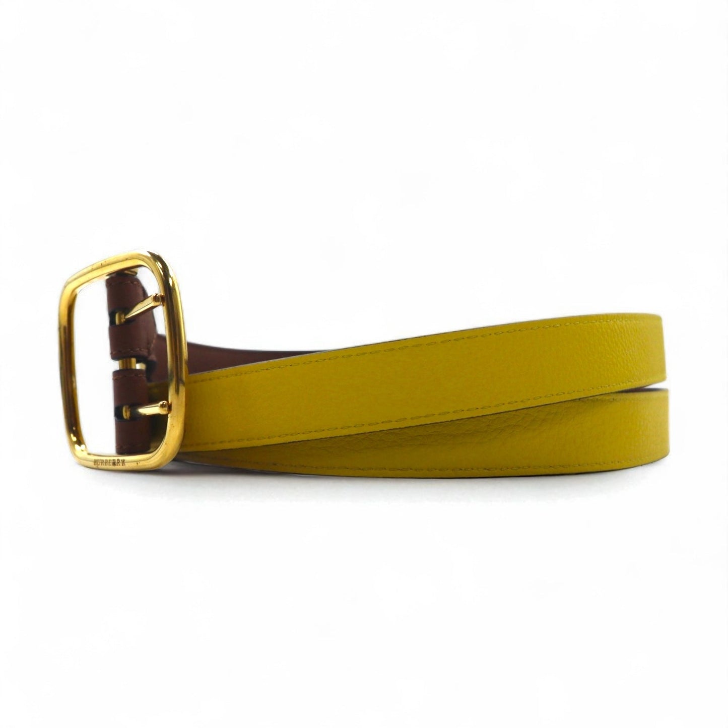 BURBERRY リバーシブル ダブルストラップ レザーベルト Lynton Reversible Double Strap Leather Belt 34/85 シボ革 2連 ITPARPEL9BOL 現行 イタリア製