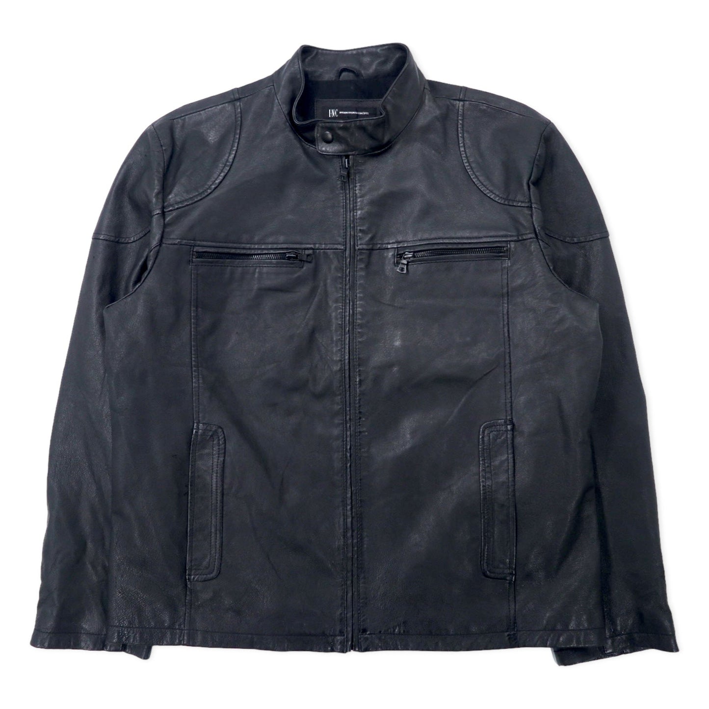 INC INTERNATIONAL CONCEPTS シングル ライダースジャケット レザージャケット XL ブラック