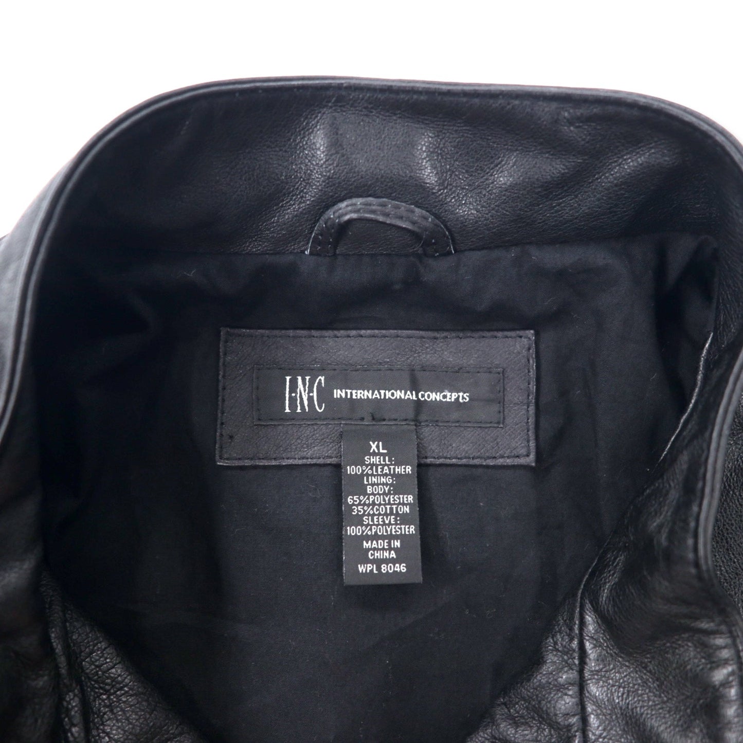 INC INTERNATIONAL CONCEPTS シングル ライダースジャケット レザージャケット XL ブラック