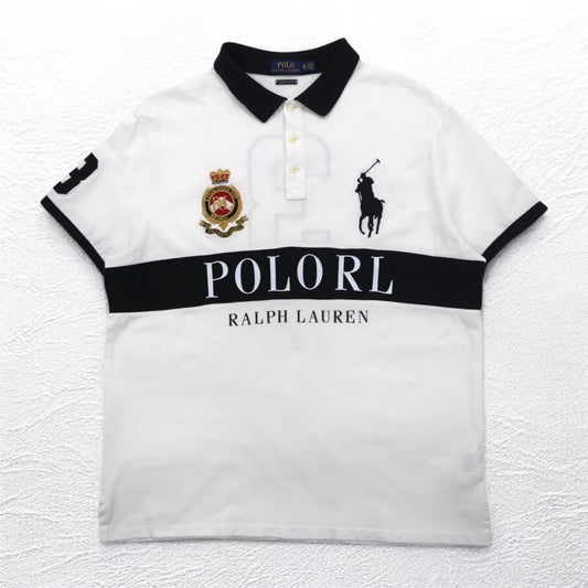 POLO RALPH LAUREN ビッグポニー 刺繍 ポロシャツ XL ホワイト POLO TEAM ナンバリング
