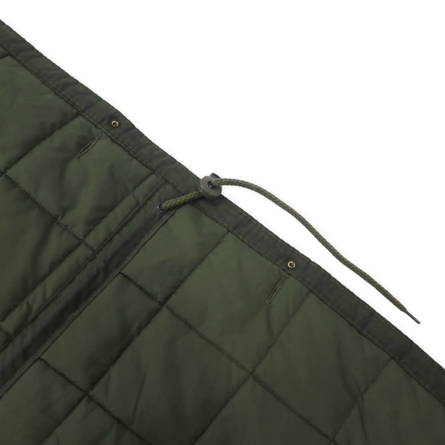 Italian Army Rain Quilting Liner Jacket イタリア軍 キルティング ライナージャケット XL カーキ ナイロン ポリエステル スナップボタン ドローコード ユーロミリタリー ビッグサイズ