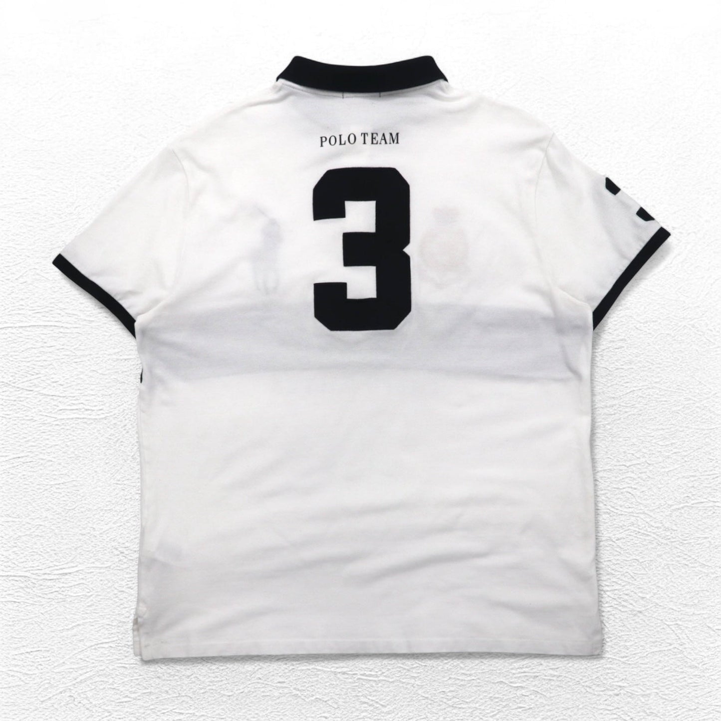 POLO RALPH LAUREN ビッグポニー 刺繍 ポロシャツ XL ホワイト POLO TEAM ナンバリング