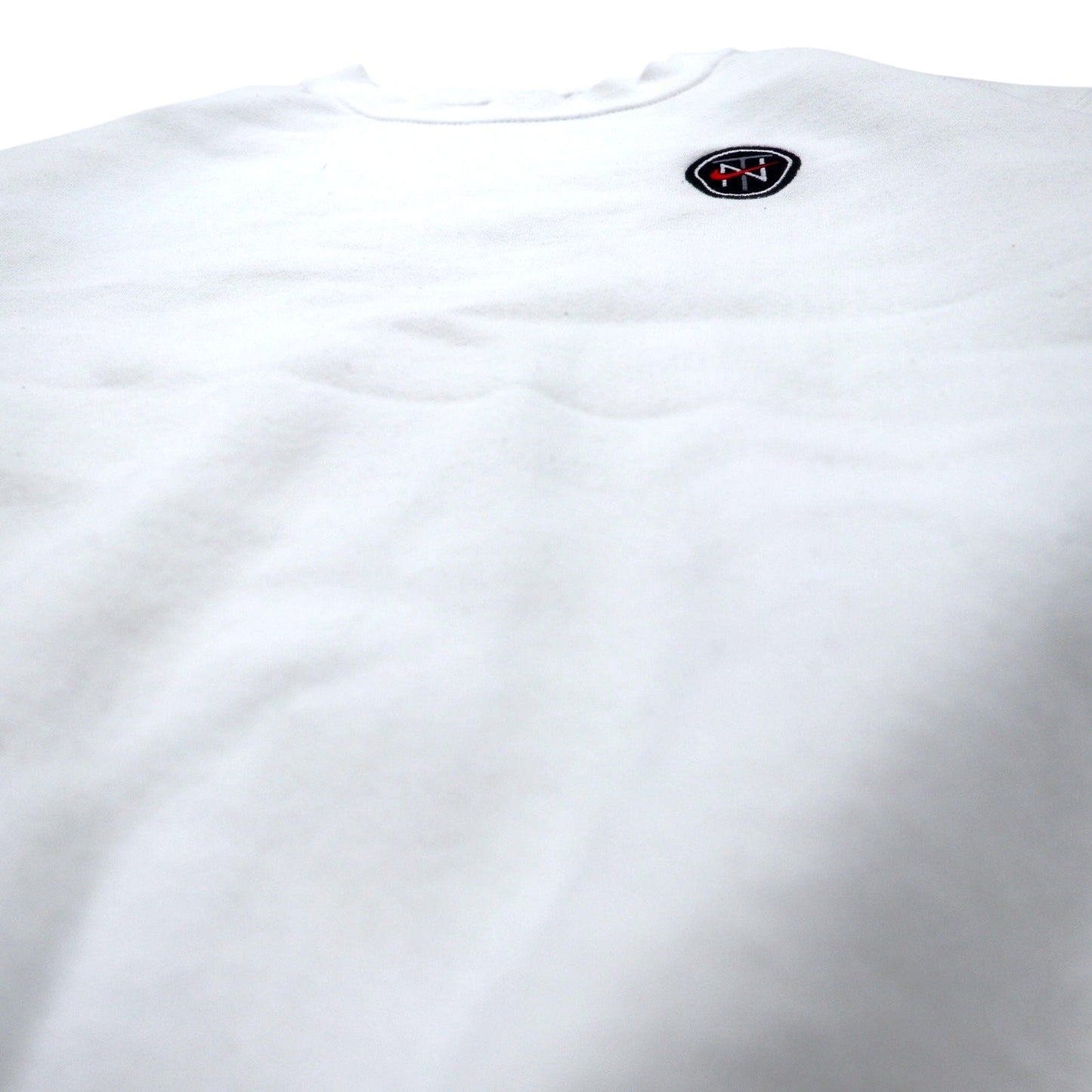 NIKE 90年代 USA製 スウッシュロゴ 刺繍 スウェット M ホワイト コットン NIKE TOWN バックロゴ プリント