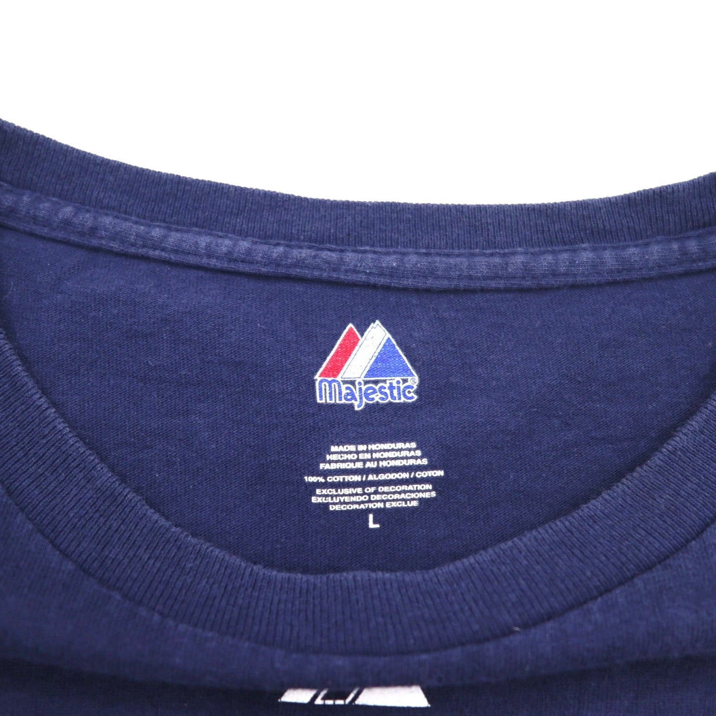 majestic ベースボール プリント Tシャツ L ネイビー MLB NEWYORK YANKEES ホンジュラス製