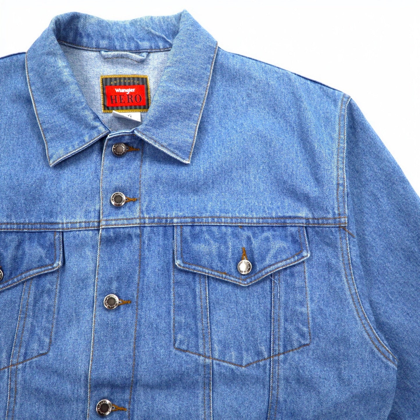 Wrangler HERO 90年代 デニムジャケット Gジャン L インディゴ ブルー コットン