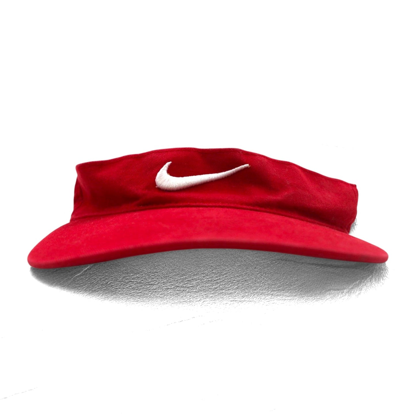 NIKE 90年代 サンバイザー キャップ FREE マジックテープ レッド コットン 刺繍 スウォッシュ