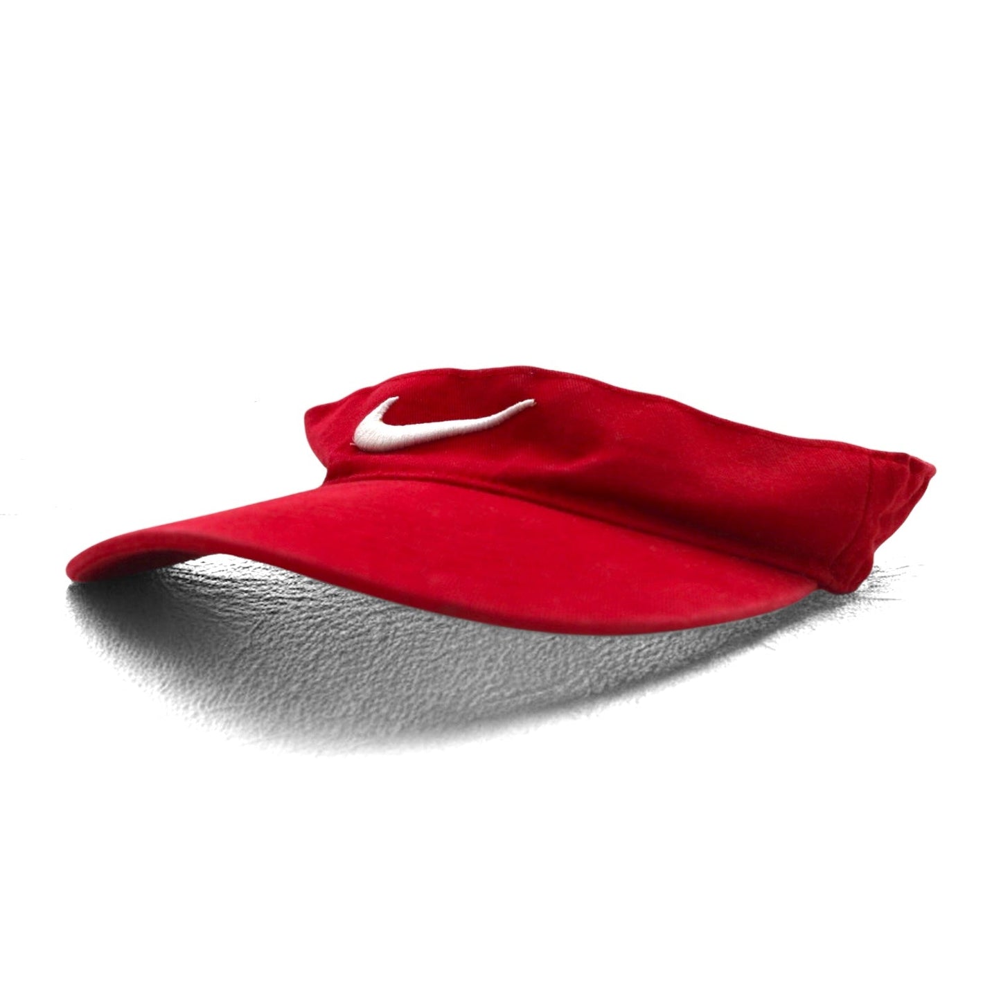 NIKE 90年代 サンバイザー キャップ FREE マジックテープ レッド コットン 刺繍 スウォッシュ