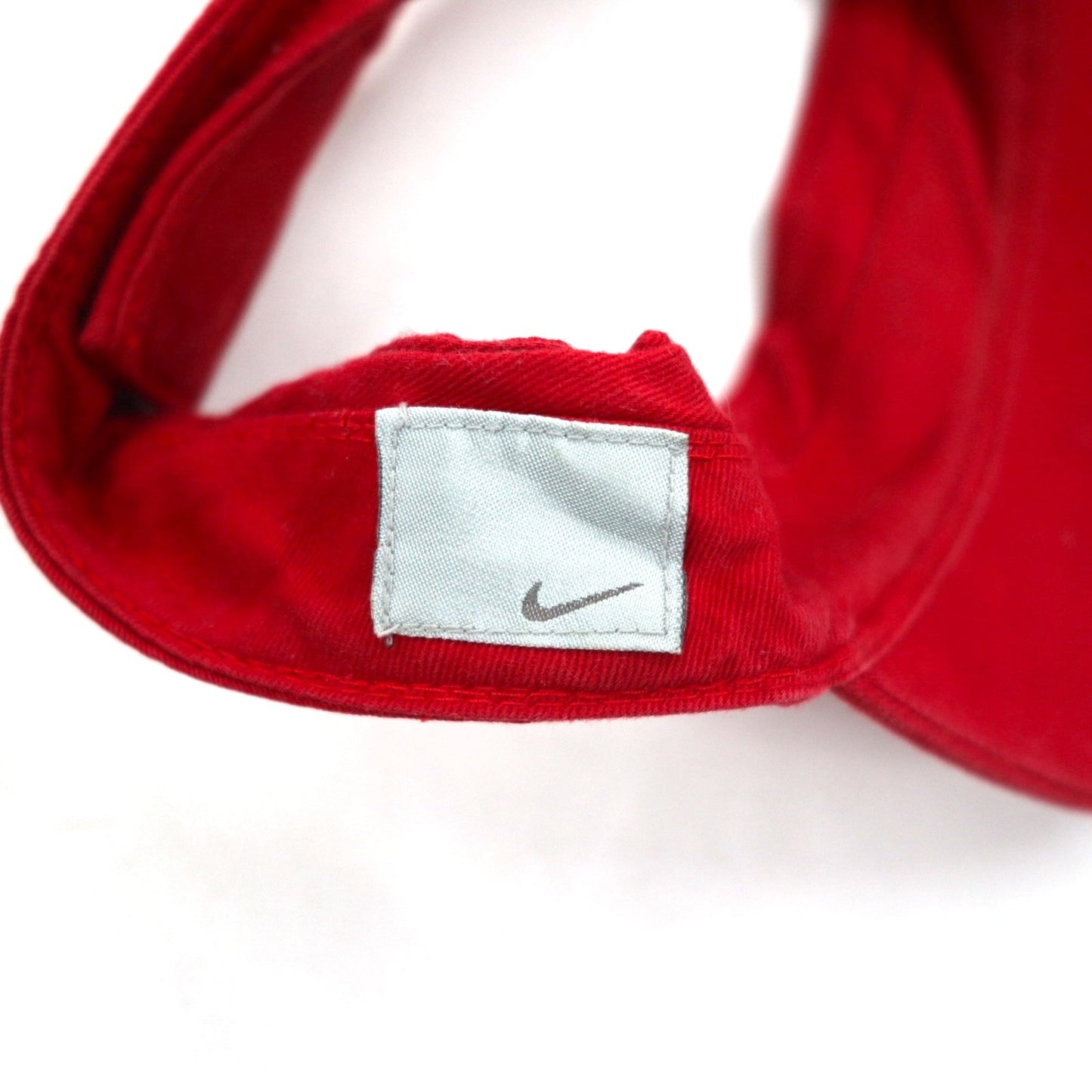 NIKE 90年代 サンバイザー キャップ FREE マジックテープ レッド コットン 刺繍 スウォッシュ