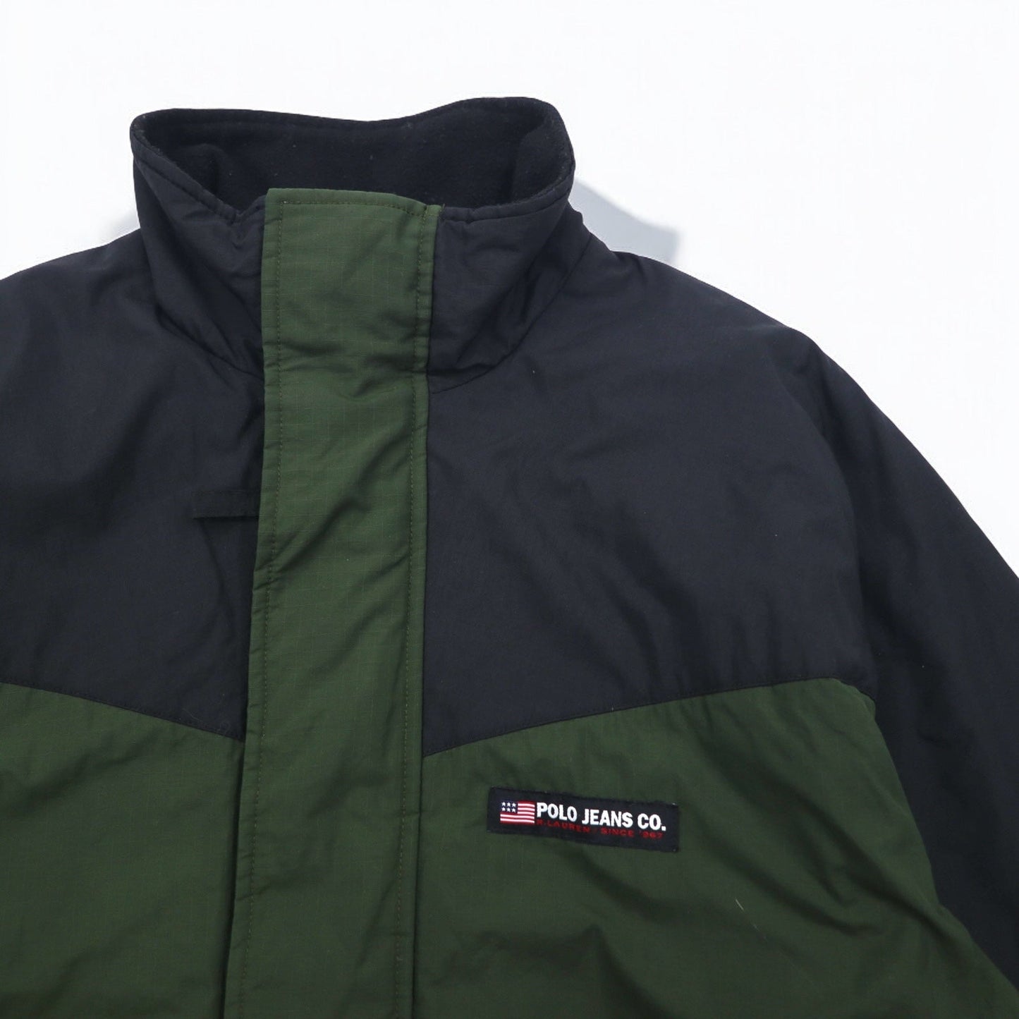 POLO JEANS CO. RALPH LAUREN 90年代 フリースライニング マウンテンジャケット L グリーン ブラック