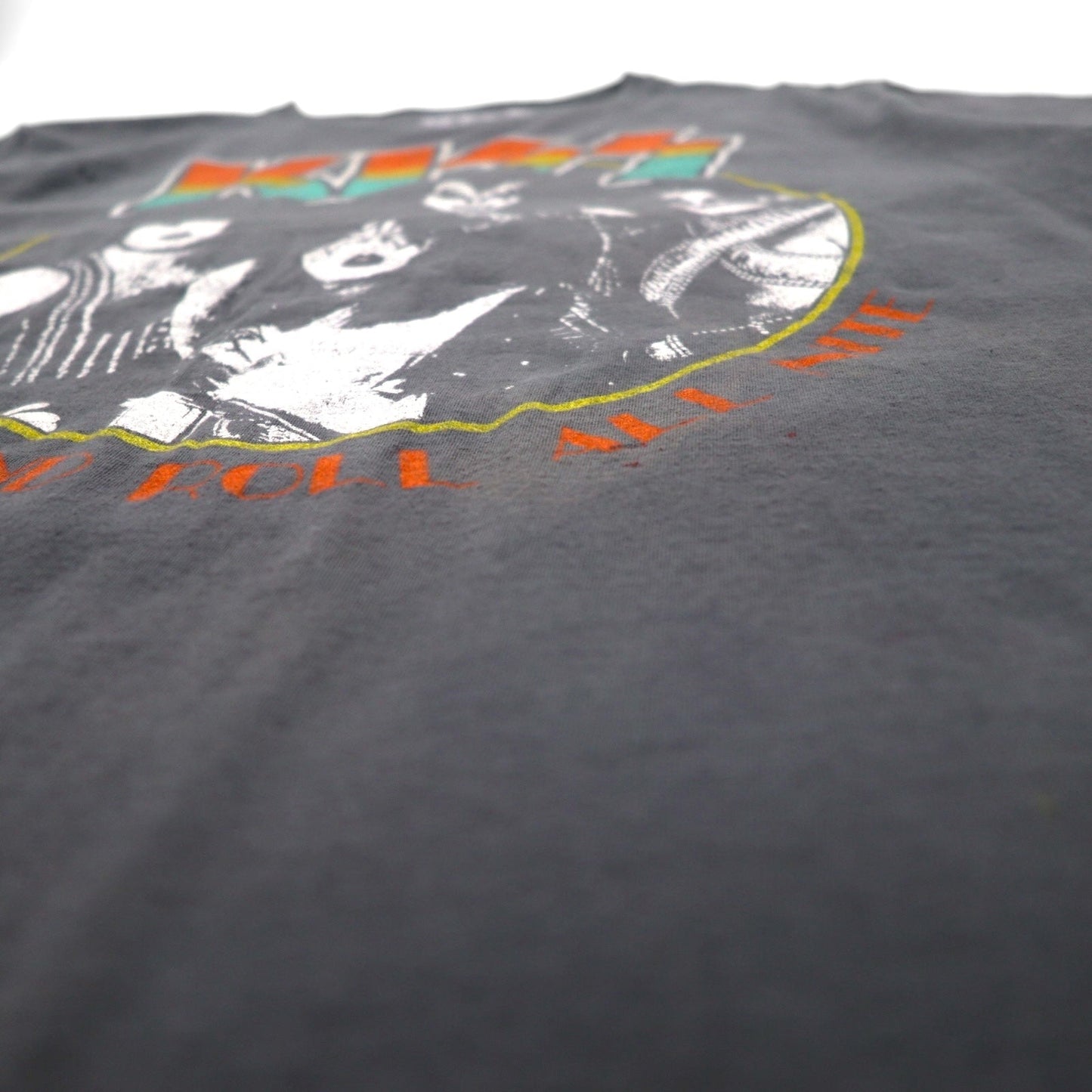 KISS キッス ロック バンド Tシャツ L グレー コットン ROCK AND ROLL ALL NITE