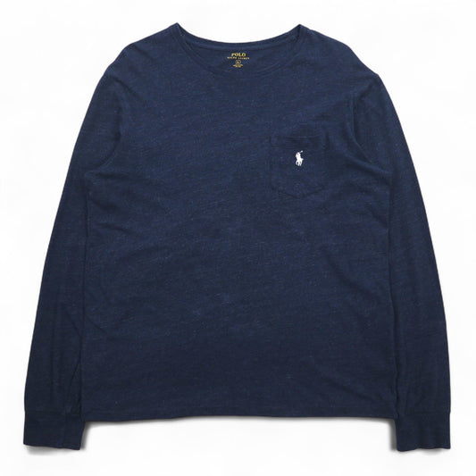 POLO RALPH LAUREN ロングスリーブ Tシャツ ロンT L ネイビー スモールポニー刺繍