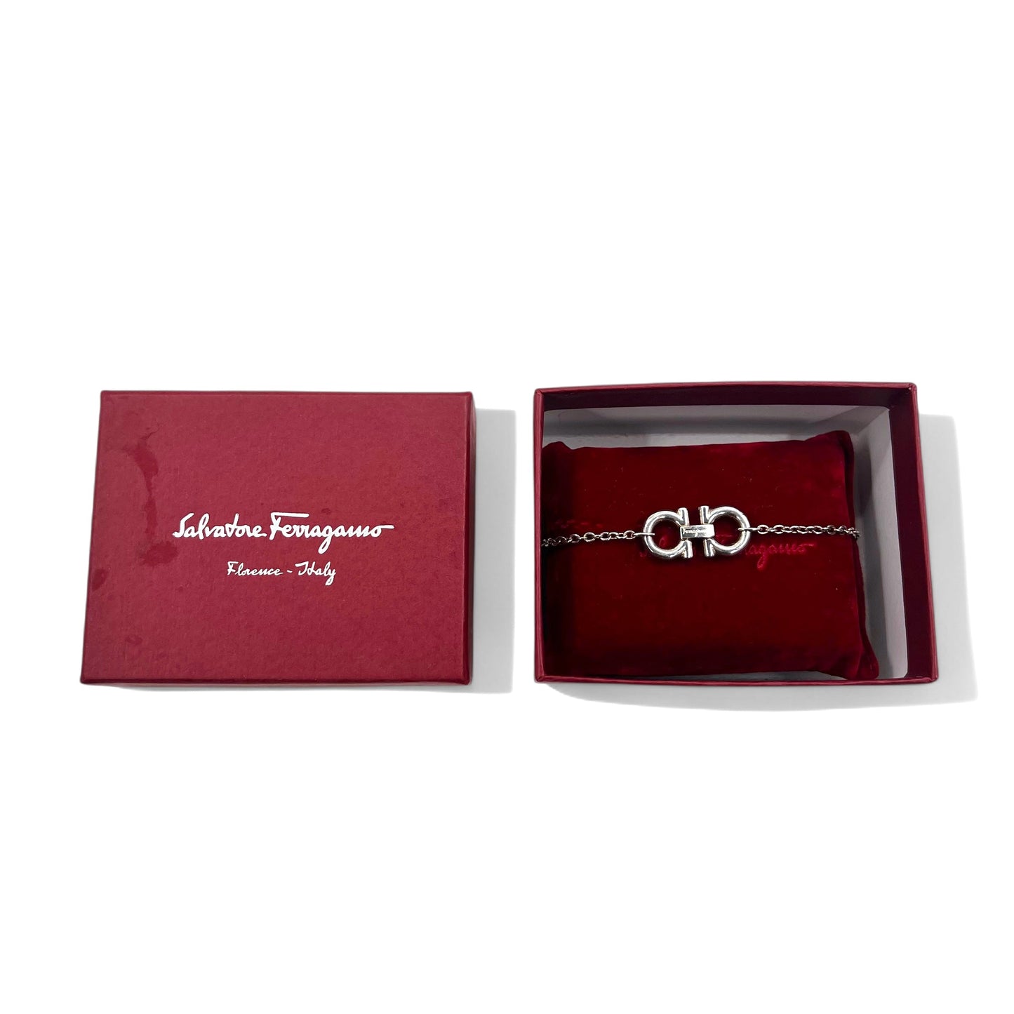 Salvatore Ferragamo イタリア製 ガンチーニ チェーン ブレスレット シルバー Silver 925