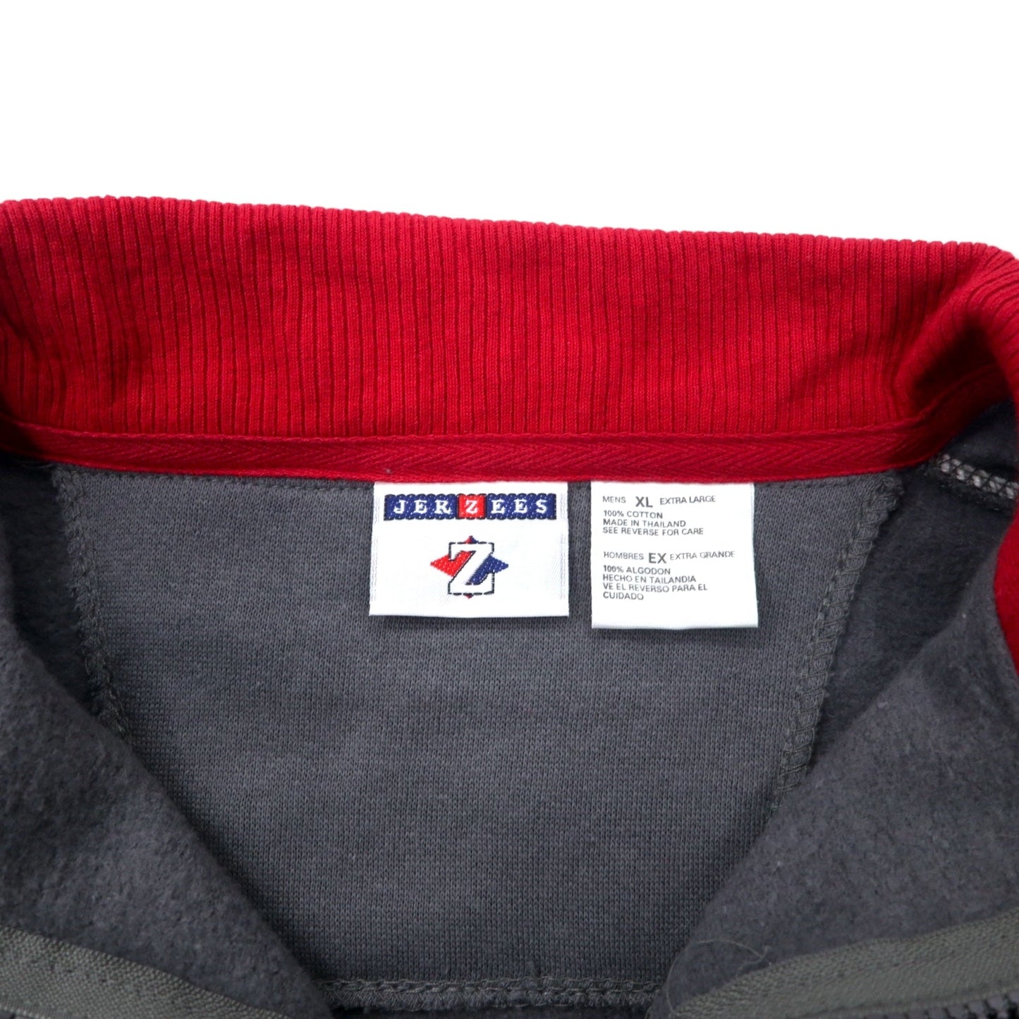 JERZEES ハーフジップ スウェット XL グレー コットン ビッグサイズ