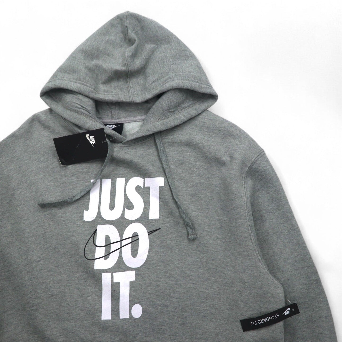 NIKE プルオーバーパーカー L グレー JUST DO IT HOODIE 928717-063 パキスタン製 未使用品