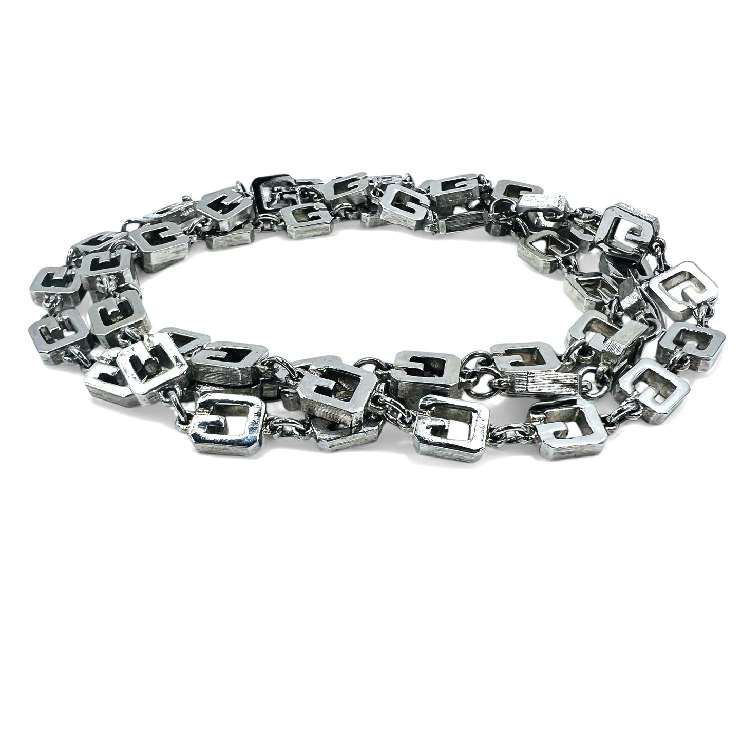 GIVENCHY ヴィンテージ オールド  2WAY ネックレス 3連 ブレスレット シルバー ロゴモチーフ