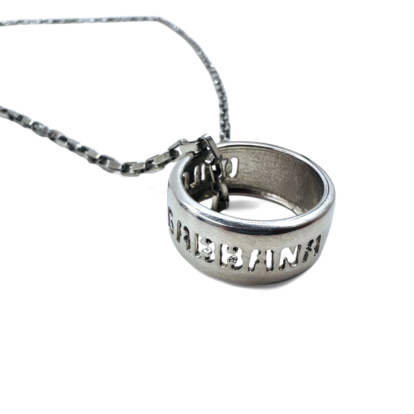 DOLCE & GABBANA チェーン ネックレス リング トップ 指輪 シルバー SILVER 925