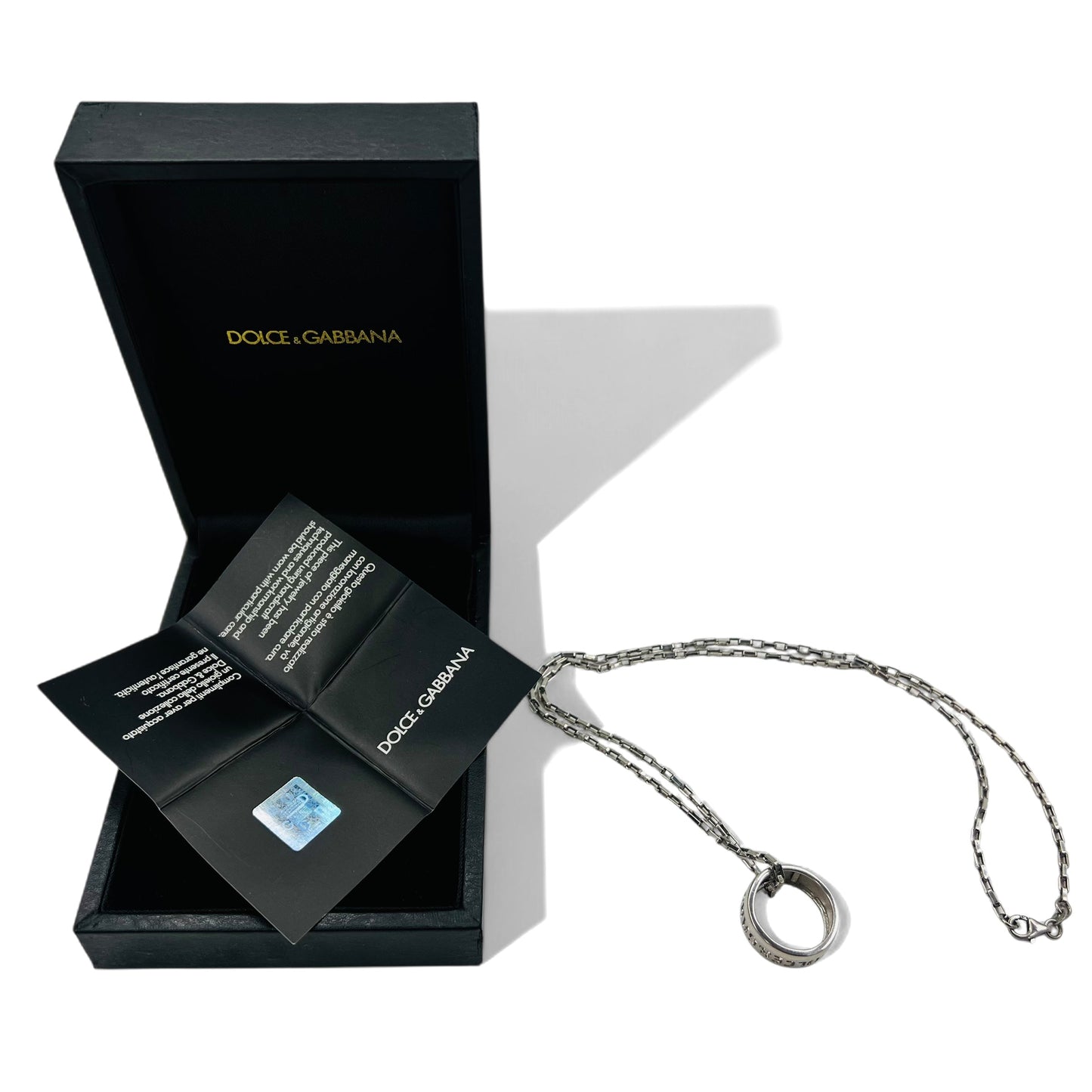 DOLCE & GABBANA チェーン ネックレス リング トップ 指輪 シルバー SILVER 925