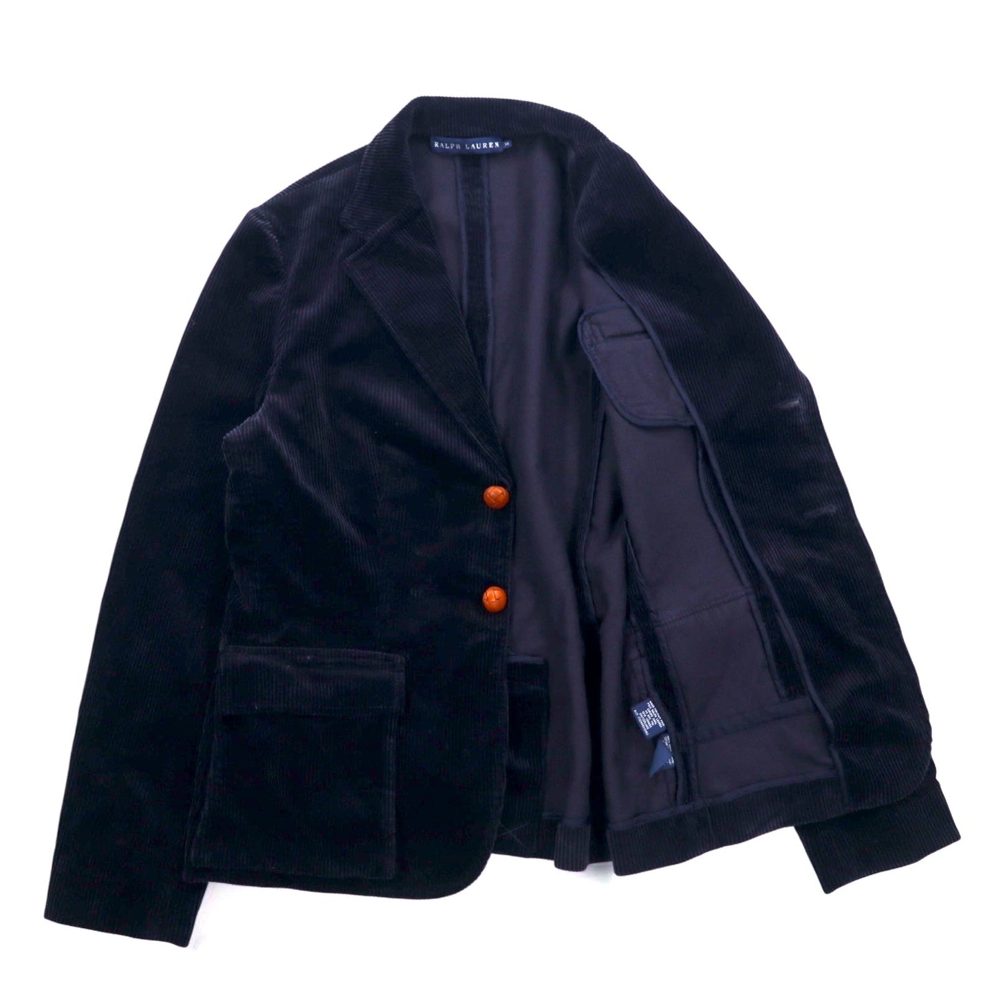 RALPH LAUREN 90年代 コーデュロイ ブレザー 2B テーラードジャケット XL ネイビー くるみボタン