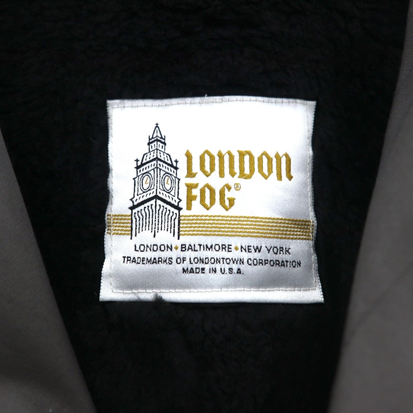 LONDON FOG 80年代 USA製 ステンカラーコート XL グレー  ボアライナー 着脱式 IDEALジップ by WAMSUTTA