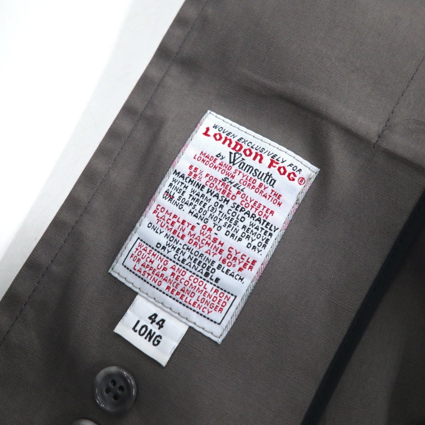 LONDON FOG 80年代 USA製 ステンカラーコート XL グレー  ボアライナー 着脱式 IDEALジップ by WAMSUTTA