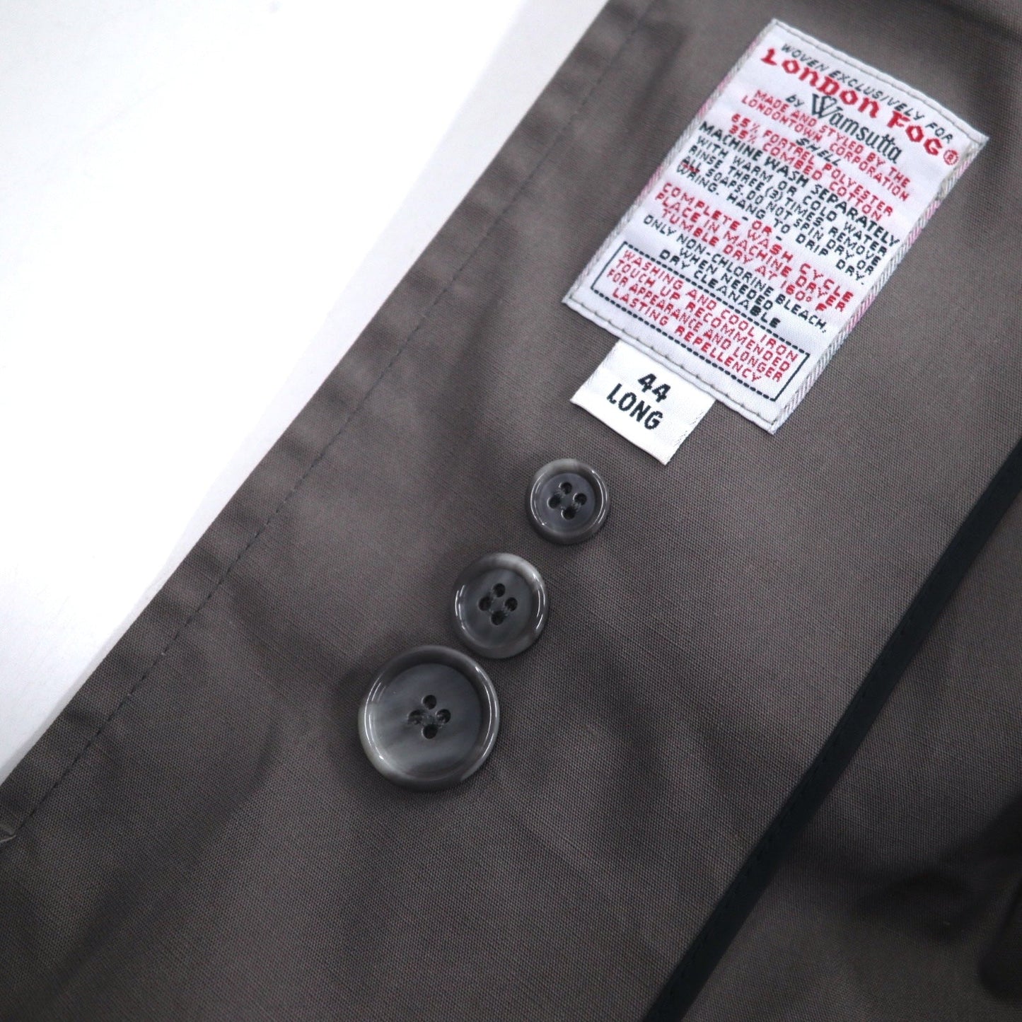 LONDON FOG 80年代 USA製 ステンカラーコート XL グレー  ボアライナー 着脱式 IDEALジップ by WAMSUTTA