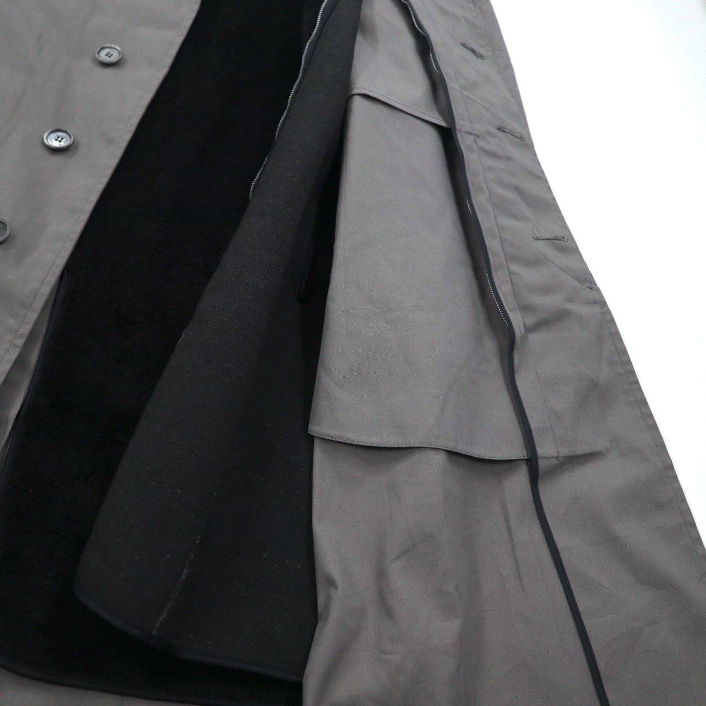 LONDON FOG 80年代 USA製 ステンカラーコート XL グレー  ボアライナー 着脱式 IDEALジップ by WAMSUTTA