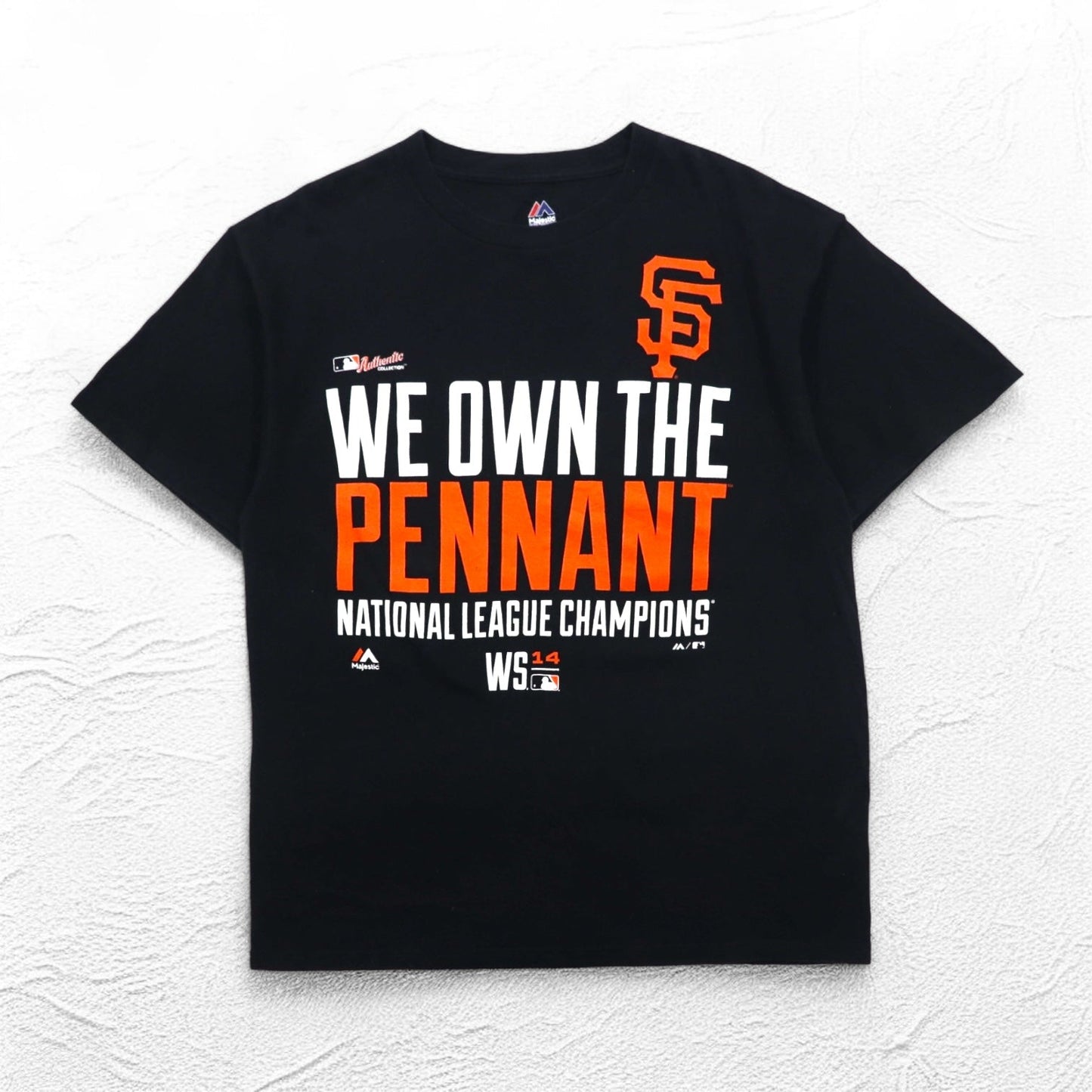 majestic ベースボール プリント Tシャツ L ブラック MLB San Francisco Giants ニカラグア製