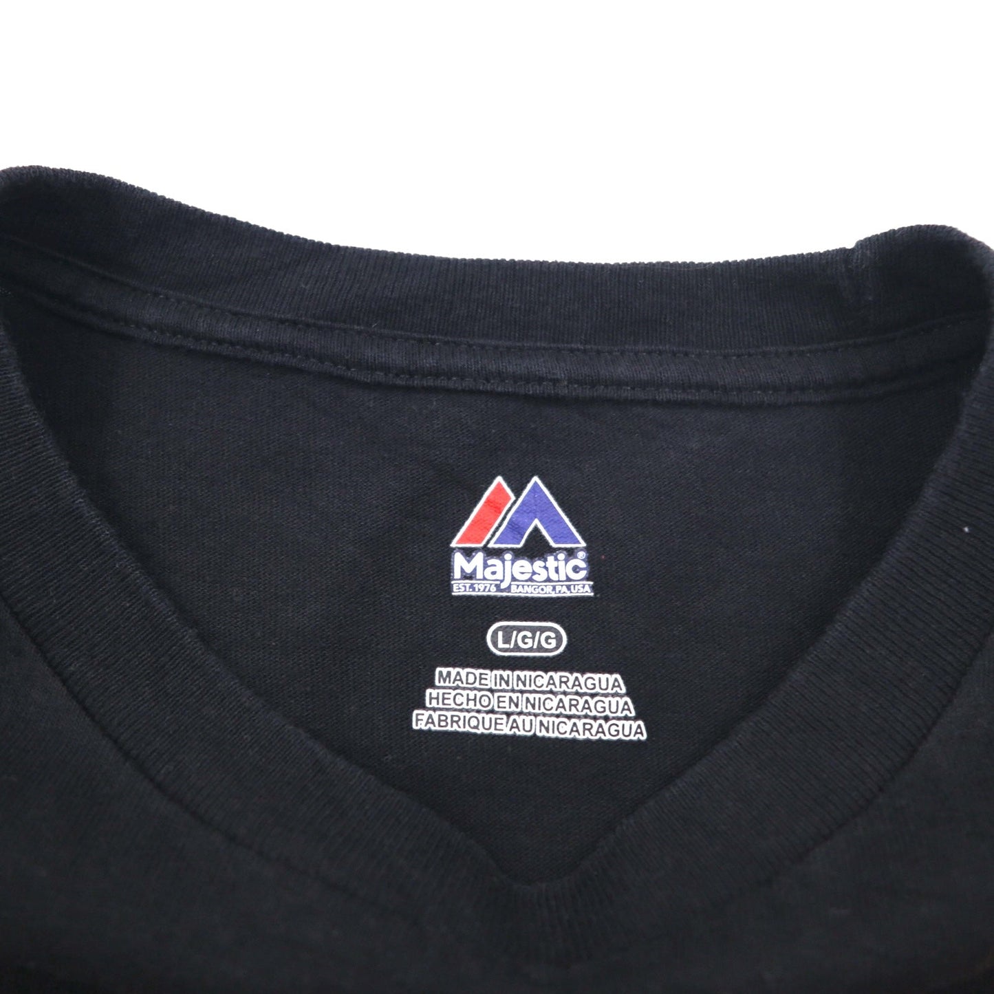 majestic ベースボール プリント Tシャツ L ブラック MLB San Francisco Giants ニカラグア製