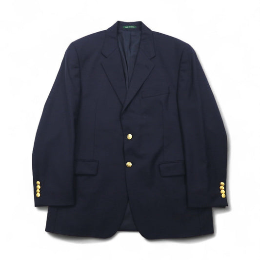 LAUREN RALPH LAUREN 90年代 カナダ製 2B テーラードジャケット ブレザー 紺ブレ XL ネイビー ウール ギャバジン 金ボタン