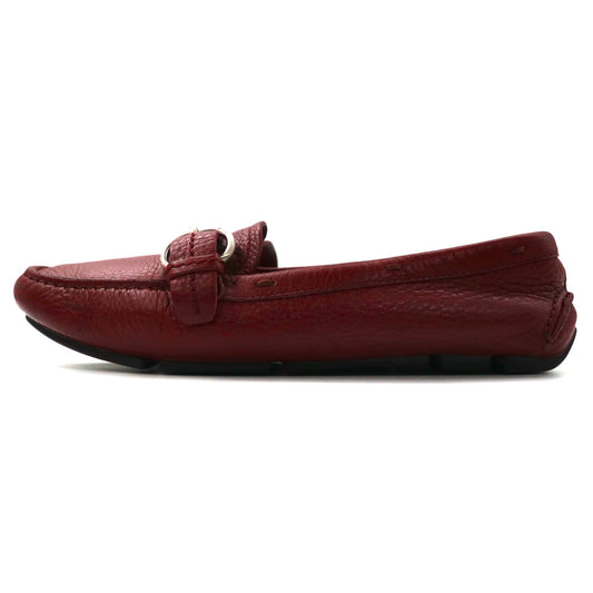 PRADA ドライビングシューズ ローファー 24cm レッド レザー 1517 イタリア製