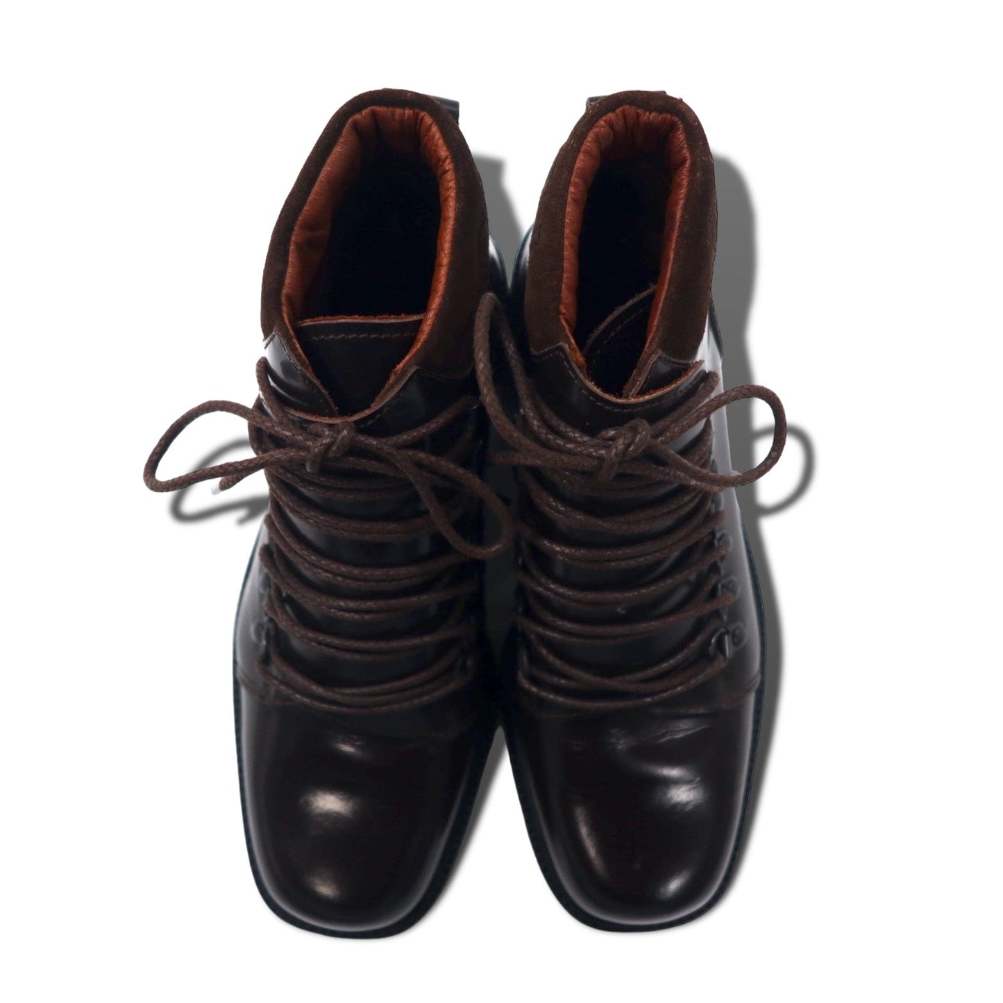 GUCCI レースアップ ショートブーツ チャッカブーツ 23.5cm ブラウン レザー 104 0153 イタリア製