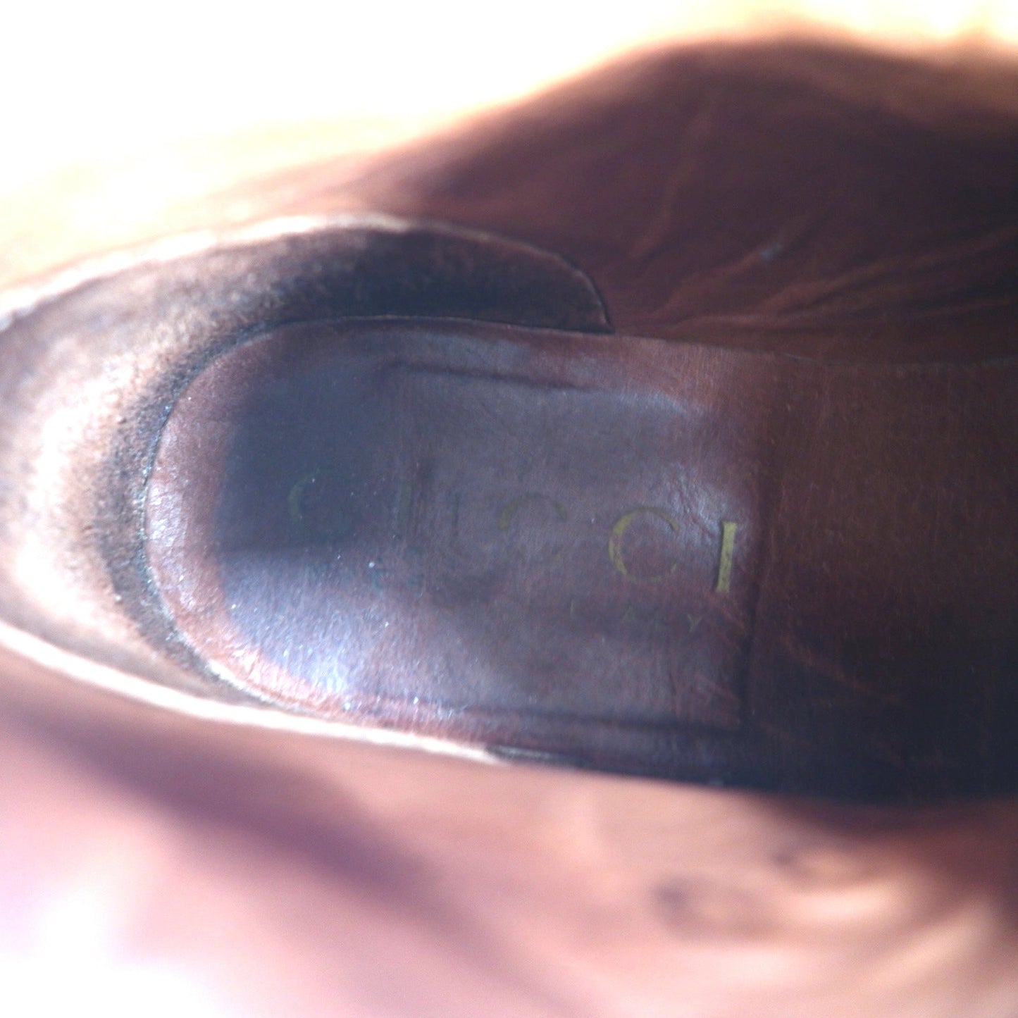 GUCCI レースアップ ショートブーツ チャッカブーツ 23.5cm ブラウン レザー 104 0153 イタリア製