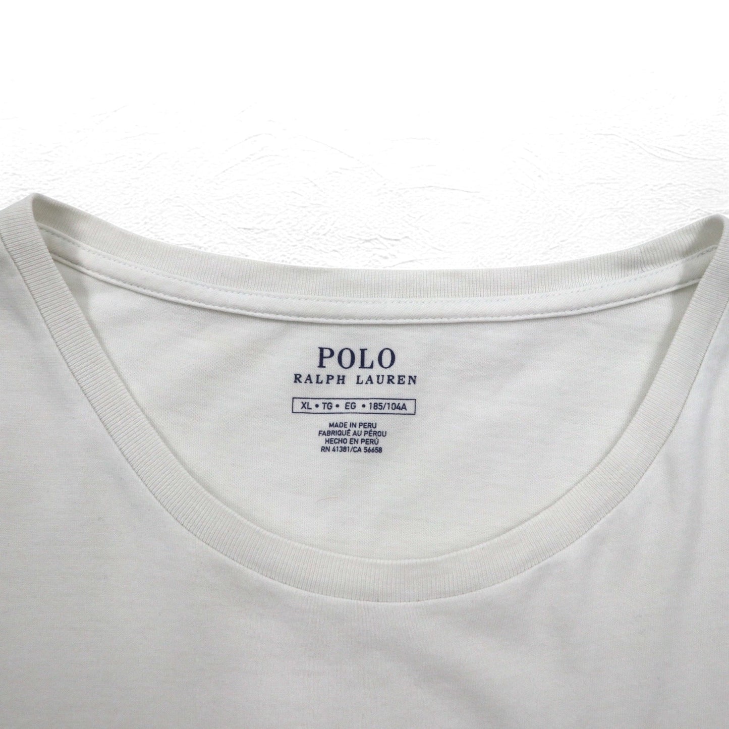 POLO RALPH LAUREN ポロベア Tシャツ XL ホワイト コットン ペルー製