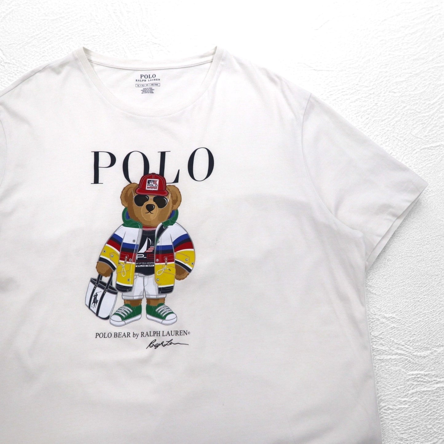POLO RALPH LAUREN ポロベア Tシャツ XL ホワイト コットン ペルー製