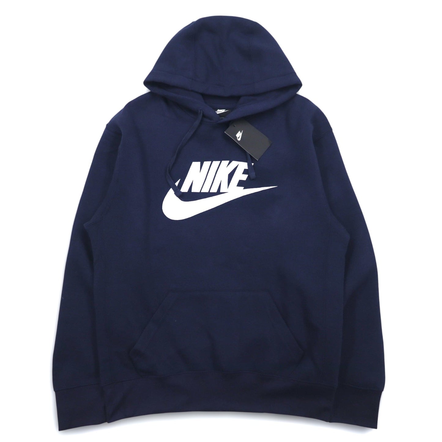 NIKE スウォッシュロゴ プリント プルオーバーパーカー L ネイビー NSW CLUB HOODIE BV2973-410 パキスタン製 未使用品